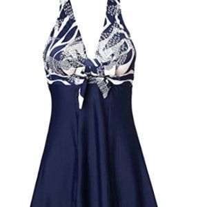Women's One Piece High Waist Printing Swim Dress